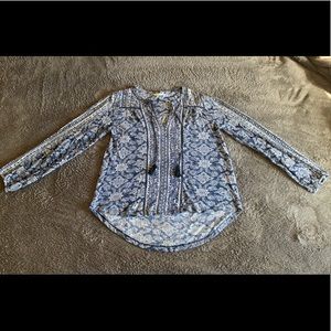 Lucky Brand Long Sleeve Peasant Blouse